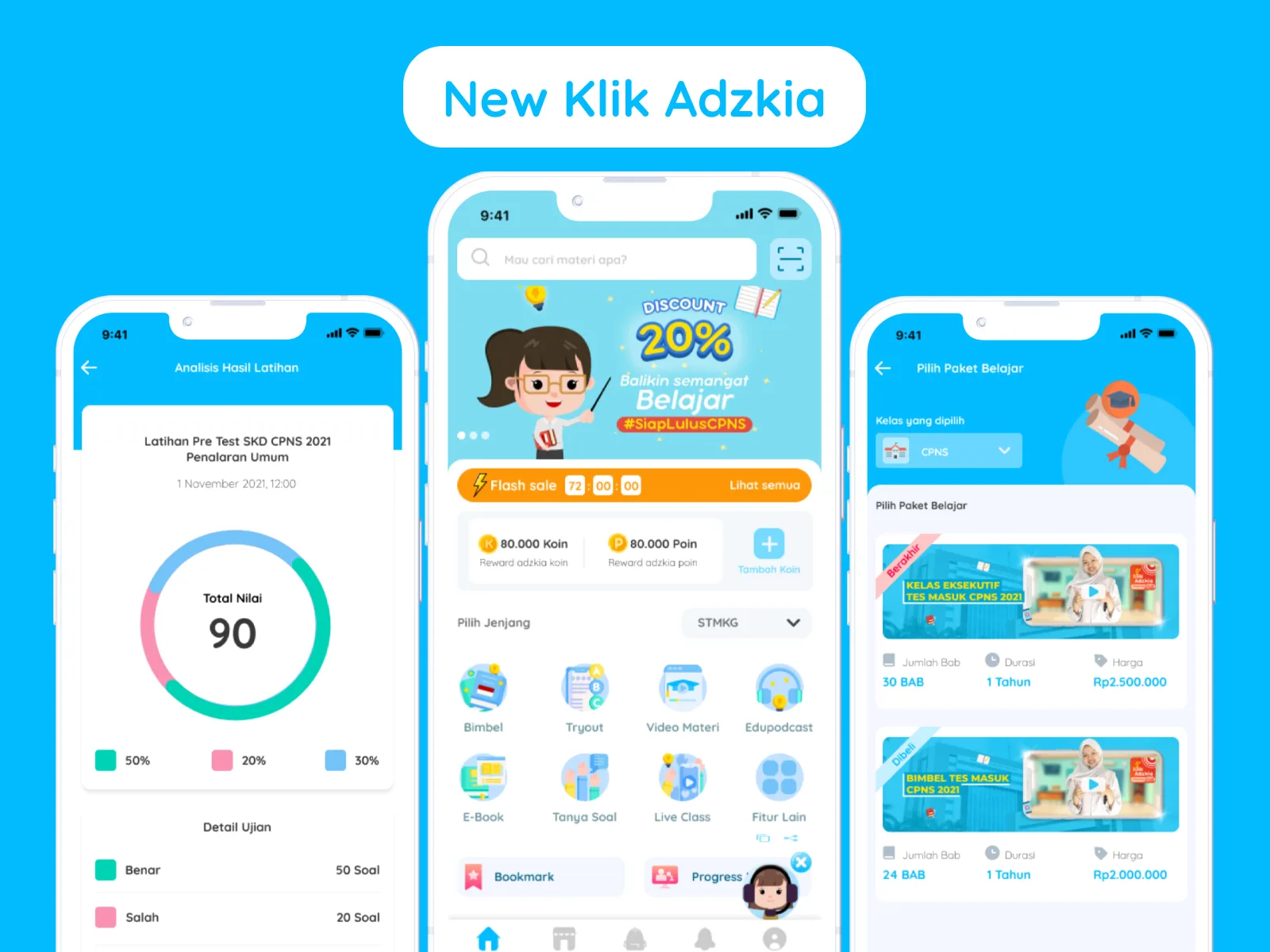 Klik Adzkia interface designed by Candra Wibowo